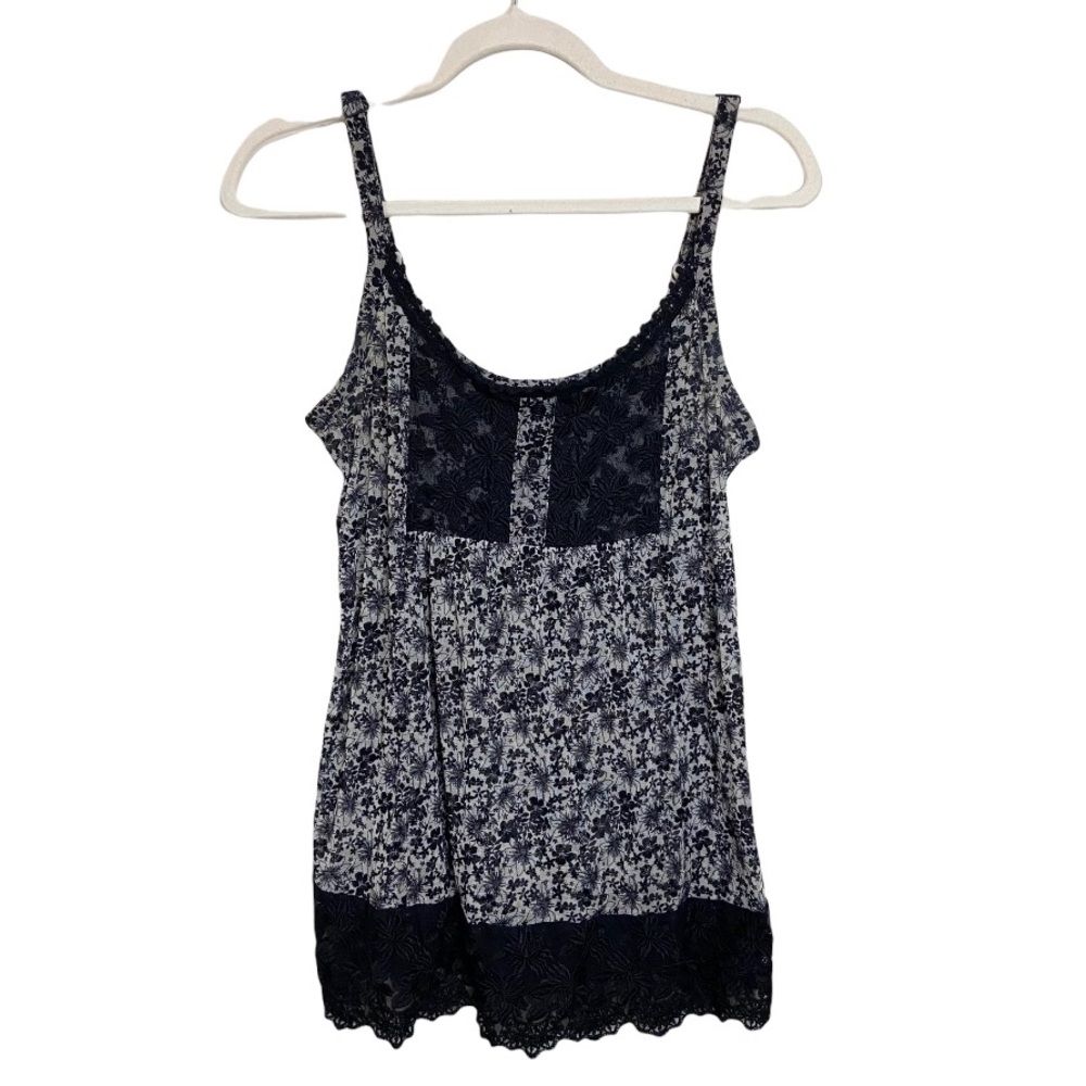 INC Intertational Concepts Size Medium Tank Top Embroidery Detail Lace Trim